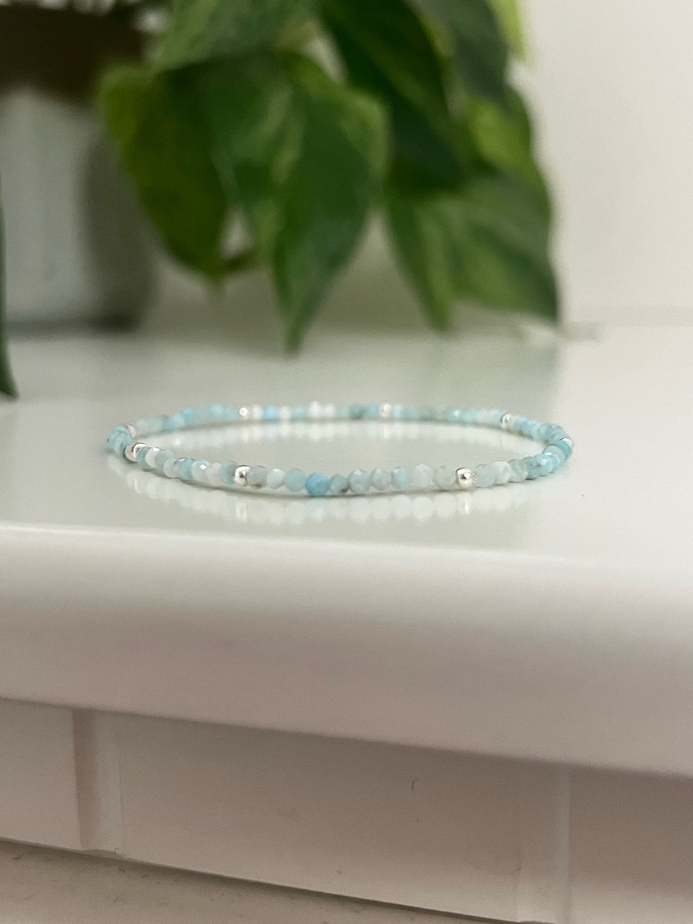NWT Larimer & Sterling Silver Minimalist Stretch Bracelet, 925